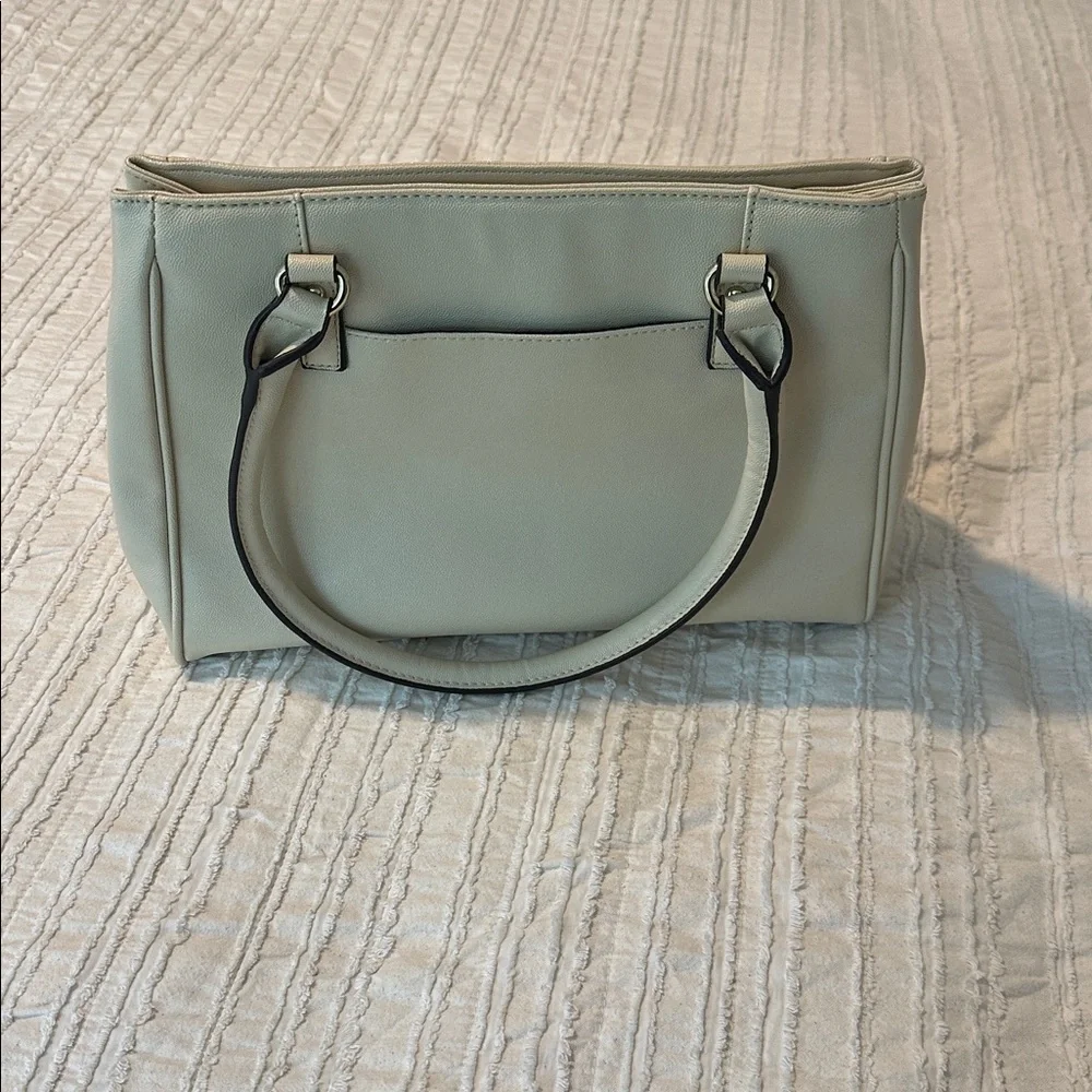 Anne Klein Ivory Shoulder Purse with Gold Details
